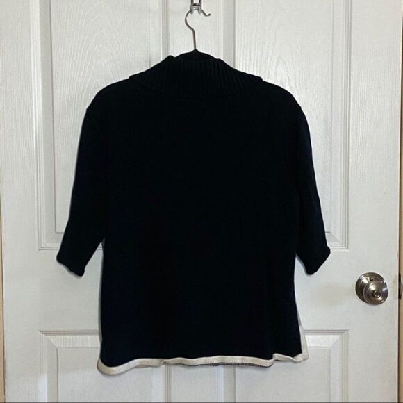 Holiday Christmas Black Ramie Cotton Blend Zip Med Y - Picture 4 of 10